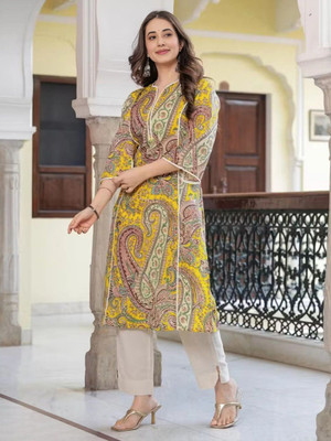 Queenslifestyle Women Printed Pakistani Kurta(Multicolor)