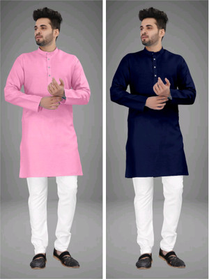 click n buy Men Solid Straight Kurta(Multicolor)