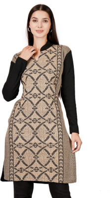DIMSYCOLLECTION Women Block Print Straight Kurta(Yellow)