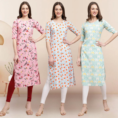 1 Stop Fashion Women Printed A-line Kurta(Multicolor)