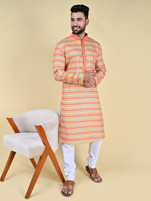 MANNYATA Men Embroidered A-line Kurta(Multicolor)