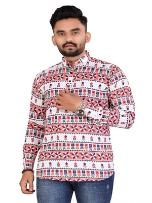 ZURINE Men Printed A-line Kurta(Multicolor, Red)
