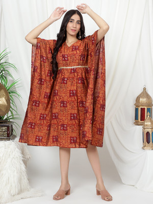 Anmi Printed Women Kaftan Kurta(Multicolor)