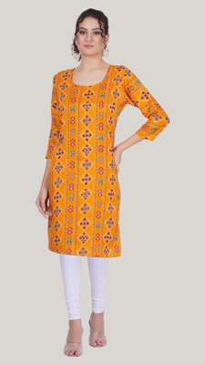 Adgood fashion Women Printed Straight Kurta(Multicolor)