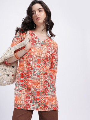Anouk Rustic Women Printed Straight Kurta(Multicolor)