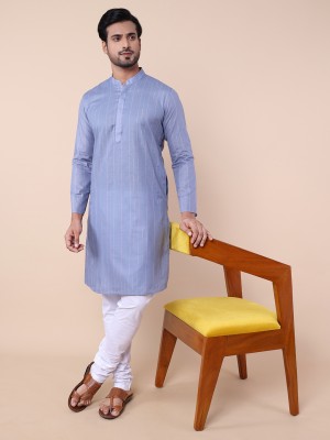 Namaskar Men Solid Ethnic Dress Kurta(Blue)