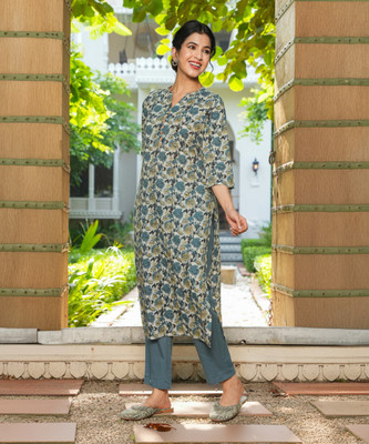 Aramya Women Printed Straight Kurta(Multicolor)