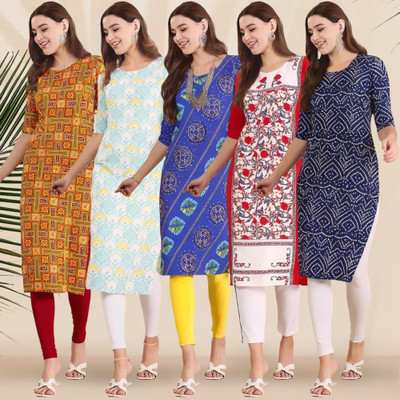 1 Stop Fashion Women Printed A-line Kurta(Multicolor)