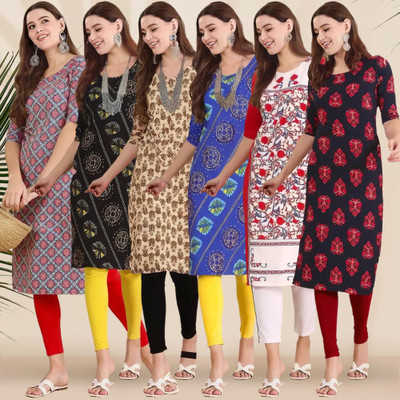 EthnicBasket Women Printed A-line Kurta(Multicolor)