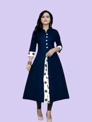Db Fashion Cv Women Solid Straight Kurta(Blue)