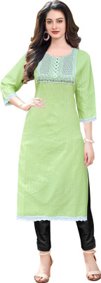 LGH Women Printed A-line Kurta(Light Green)