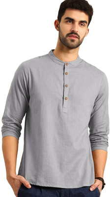 Vimal Star Men Solid Straight Kurta(Beige)