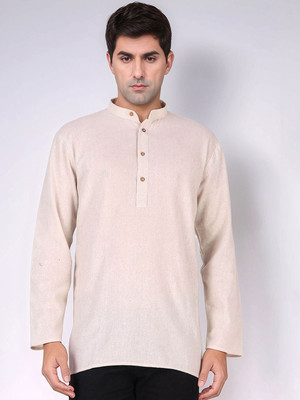 Moda Rapido Men Solid Straight Kurta(White)