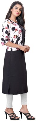 CREATIVE FAB Women Printed A-line Kurta(Black)