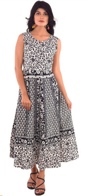 MOHINI CREATION Women Printed Flared Kurta(Black)