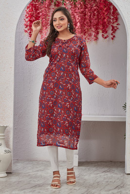 AADINATH TEX CREATIONS Women Printed A-line Kurta(Multicolor)