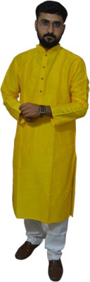 TAVAN Men Solid Straight Kurta(Yellow)