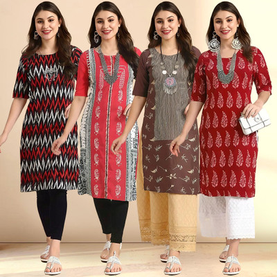 EthnicBasket Women Printed A-line Kurta(Multicolor)