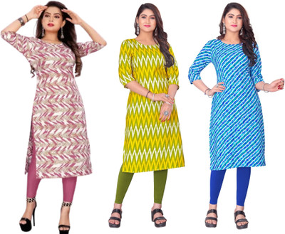 Dhruti Vaste Women Printed A-line Kurta(Multicolor)