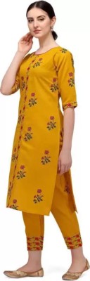 NYALKARAN CREATION Women Embroidered A-line Kurta(Yellow, Green, Red)