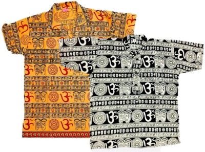 pk hub Baby Boys & Baby Girls Printed Straight Kurta(Beige, Yellow)