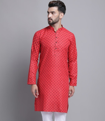 ARMAAN ETHNIC Men Printed Straight Kurta(Red)