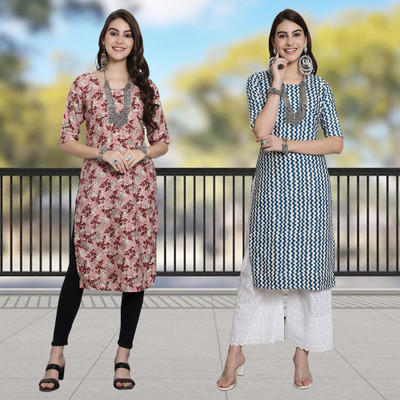 Moda Rapido Women Printed A-line Kurta(Multicolor)