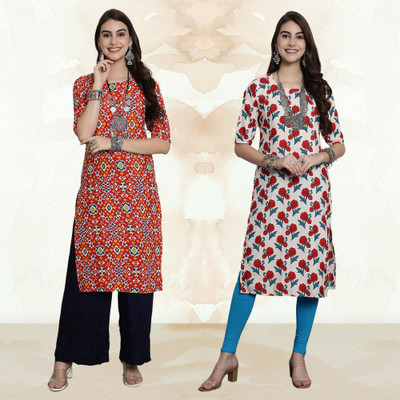 Moda Rapido Women Printed A-line Kurta(Multicolor)