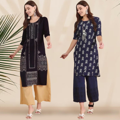 1 Stop Fashion Women Printed Straight Kurta(Multicolor)