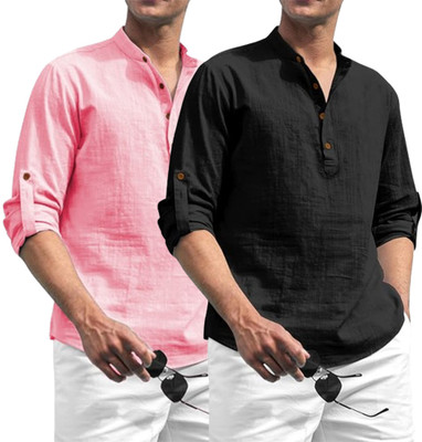 UNIFAV Men Solid Straight Kurta(Multicolor)