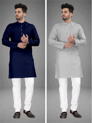 click n buy Men Solid Straight Kurta(Multicolor)
