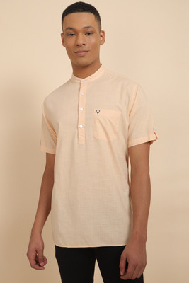 Allen Solly Men Solid Straight Kurta(Beige)