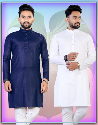 Flossy Men Solid Straight Kurta(Multicolor)