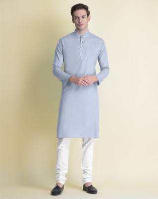 JENZEE Fashion Men Solid Straight Kurta(Light Blue)