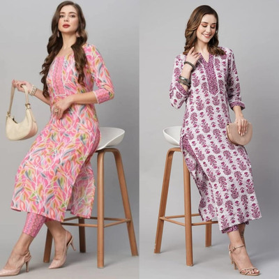 HOLY STAR WORLD Women Printed Straight Kurta(Multicolor)