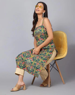 KALLAXI Women Printed Straight Kurta(Multicolor)