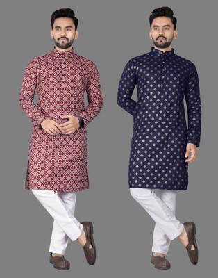 DHASU TRENDZ Men Printed Straight Kurta(Multicolor)