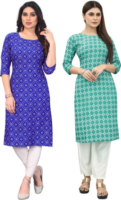 MARIDI FASHION Women Printed Straight Kurta(Multicolor)