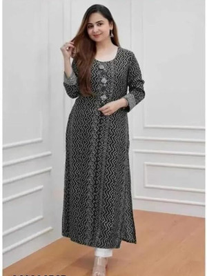 PaSAworld Women Printed A-line Kurta(Green)
