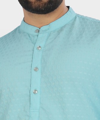 VeBNoR Men Solid Straight Kurta(Light Blue)