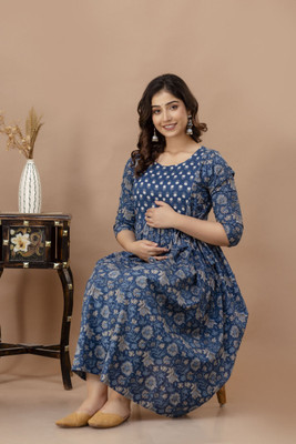Silakiva Women Printed Anarkali Kurta(Multicolor)