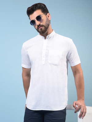 CRIMSOUNE CLUB Men Solid A-line Kurta(White)