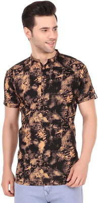 MADE IN THE SHADE Men Self Design Straight Kurta(Black)