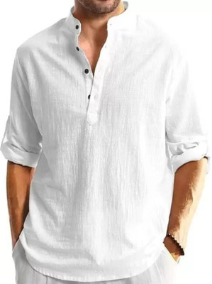 Springberry Men Solid Straight Kurta(White)