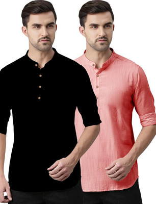 VIMASUTI Men Solid Straight Kurta(Multicolor)
