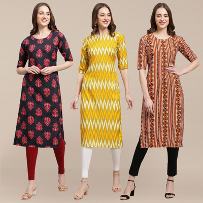 EthnicBasket Women Printed A-line Kurta(Multicolor)
