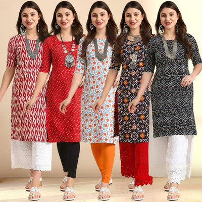 1 Stop Fashion Women Printed Ethnic Dress Kurta(Multicolor)