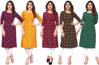 KILLARI Women Printed Straight Kurta(Multicolor)