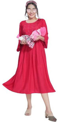 Shri Shyama Creation Women Printed A-line Kurta(Pink)