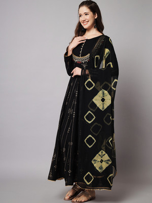 Meeranshi Women Maxi Black Full Length Dress